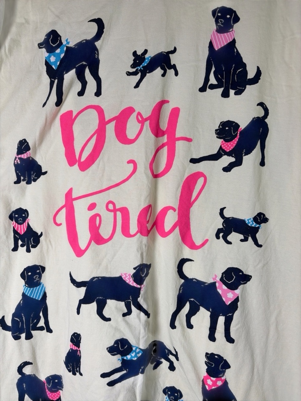 Little Blue House Women Dog Tired Sleep Shirt Beige- One Size - Picture 2 of 10